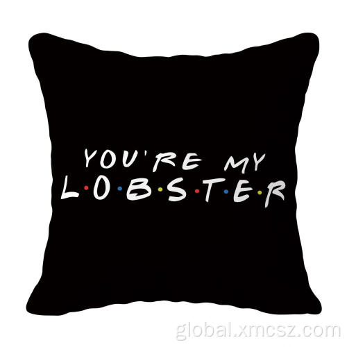 Digital Print Couple Cushion Cover Black Letters Printed Customized Cushion Cover Supplier